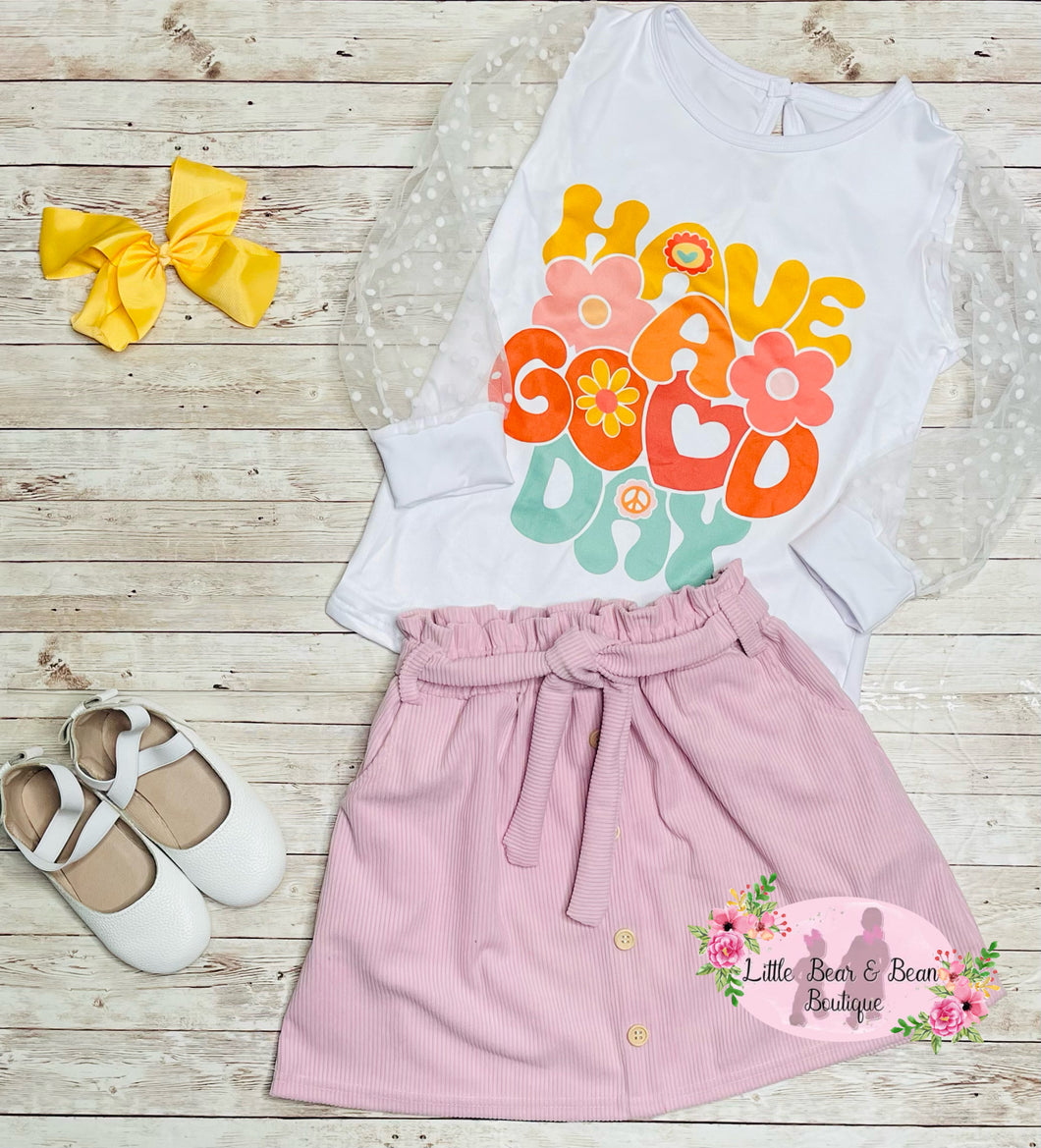Have A Good Day Skirt Set