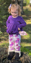 Load image into Gallery viewer, Purple Floral Bubble Top Jogger Set
