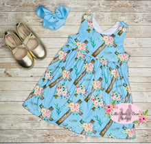 Load image into Gallery viewer, Blue Floral Cross Dress
