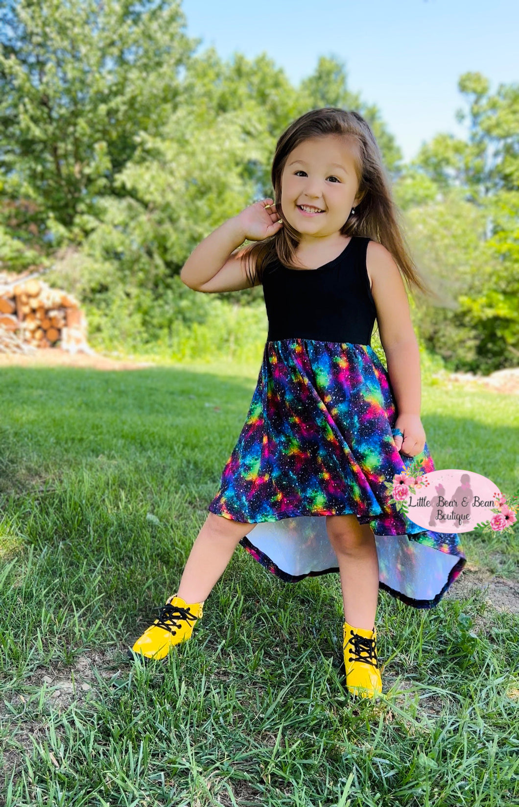 Mommy & Me Galaxy Racer Back High-Low Dress- Kids