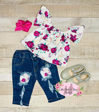 Load image into Gallery viewer, Floral Bunny Denim Set
