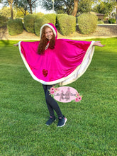 Load image into Gallery viewer, Pink Velvet Sequin Heart Poncho
