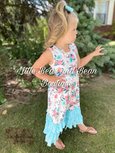 Load image into Gallery viewer, Sky Blue and Coral Floral Maxi
