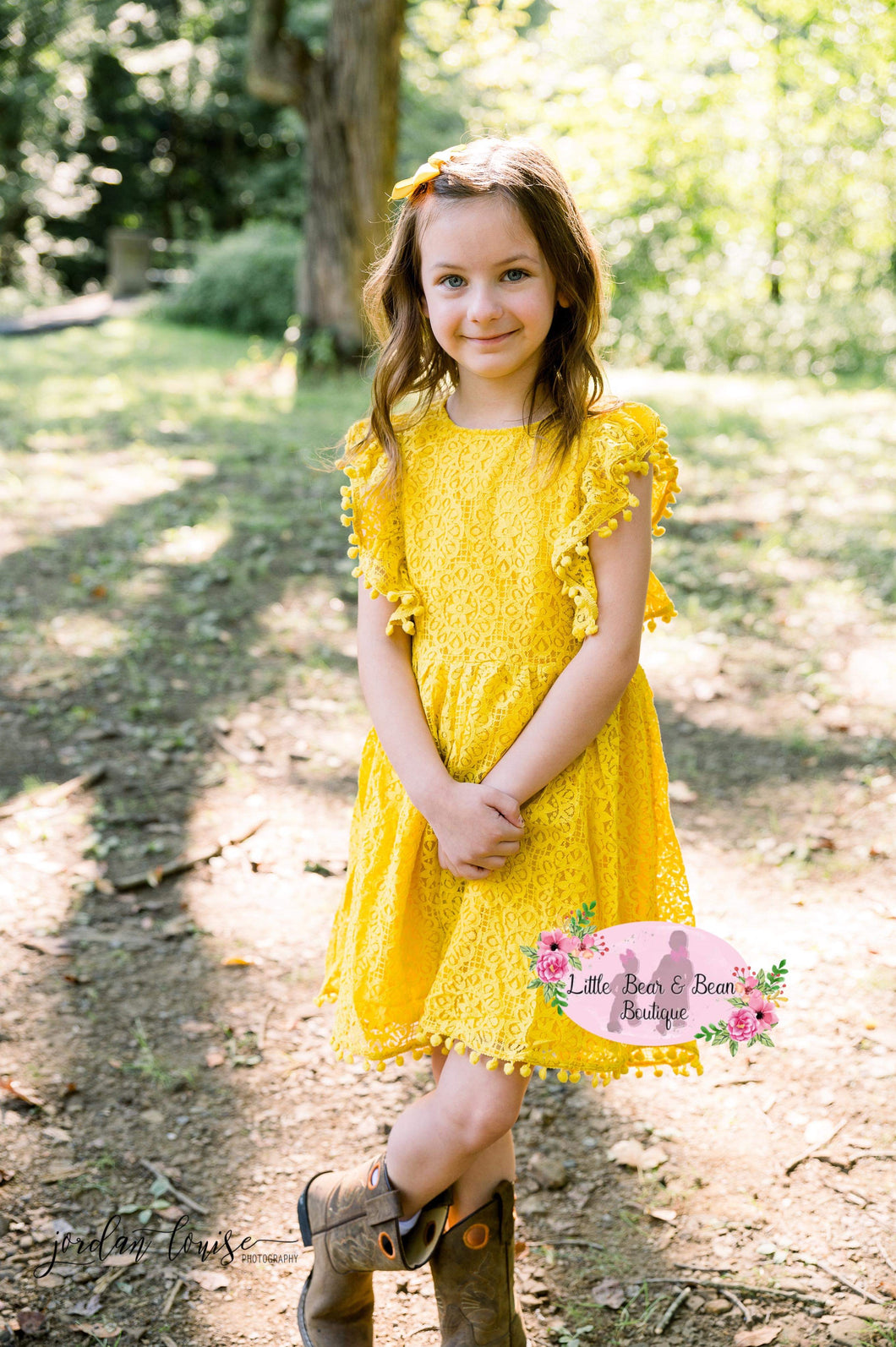 Marigold Lace Pom Pom Dress