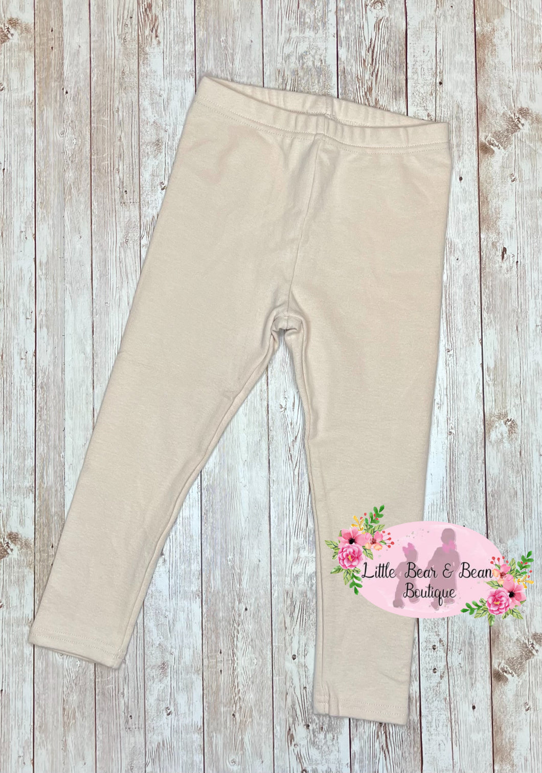 Thick Solid Leggings- Beige