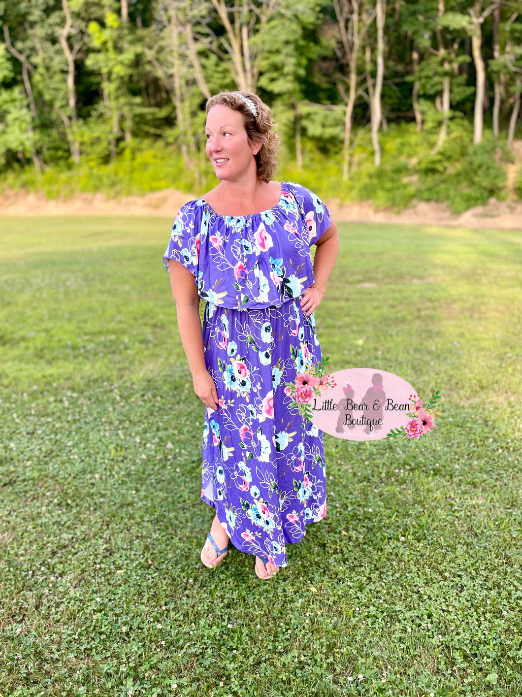 Mommy and Me Ladies Purple Floral Maxi