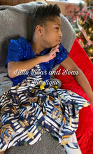 Load image into Gallery viewer, Nativity Twirl Dress and Blue Sequin Bolero
