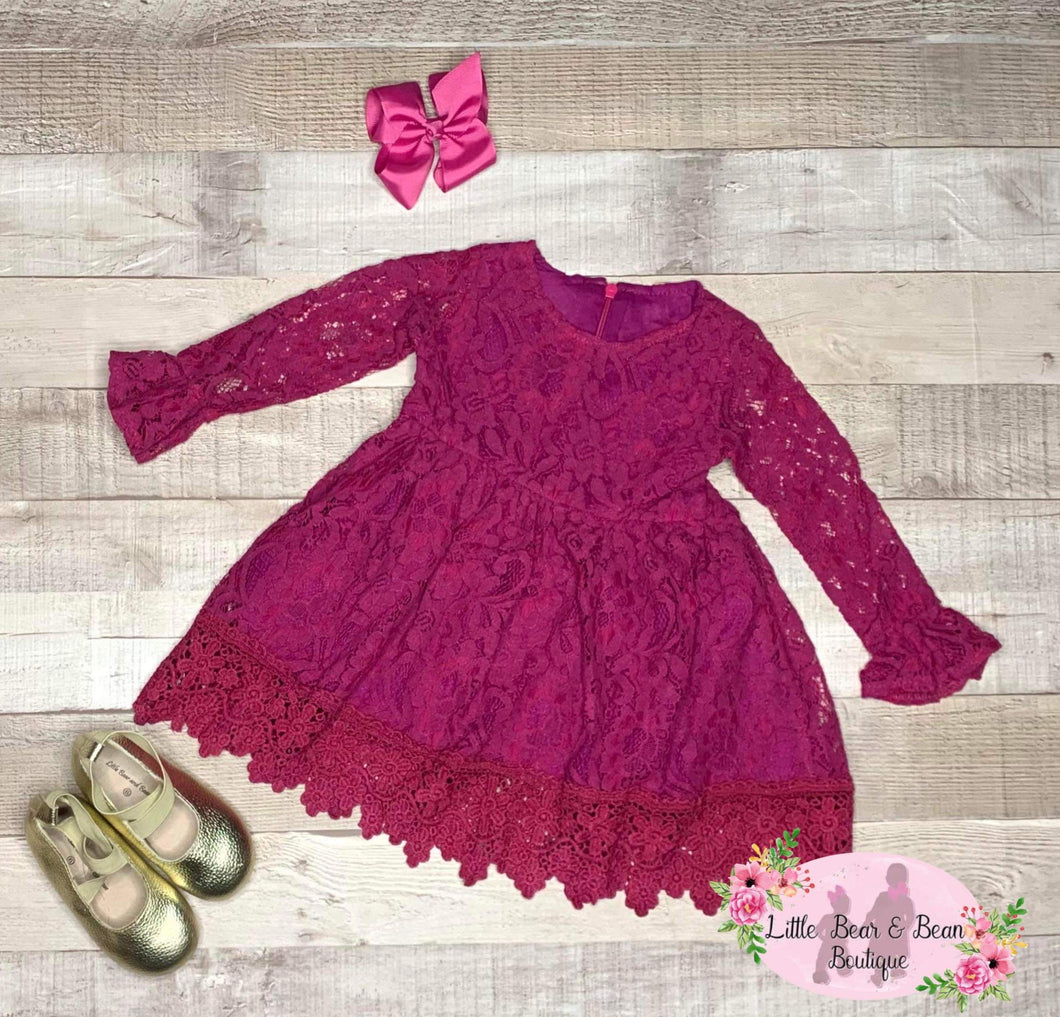 Wine Lace Dress