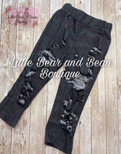 Load image into Gallery viewer, Black Distressed Denim Straight Jeans
