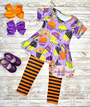 Load image into Gallery viewer, Size 4T- Haunted Cupcakes Peplum Set
