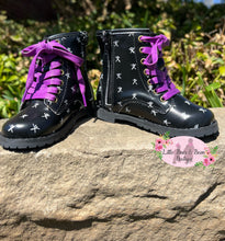 Load image into Gallery viewer, W Adams Crossbone Combat Boots
