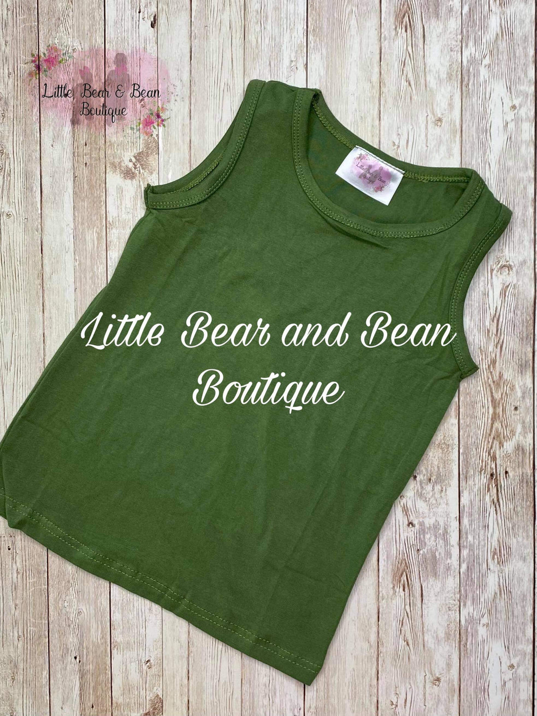 Solid Cotton Tank Green