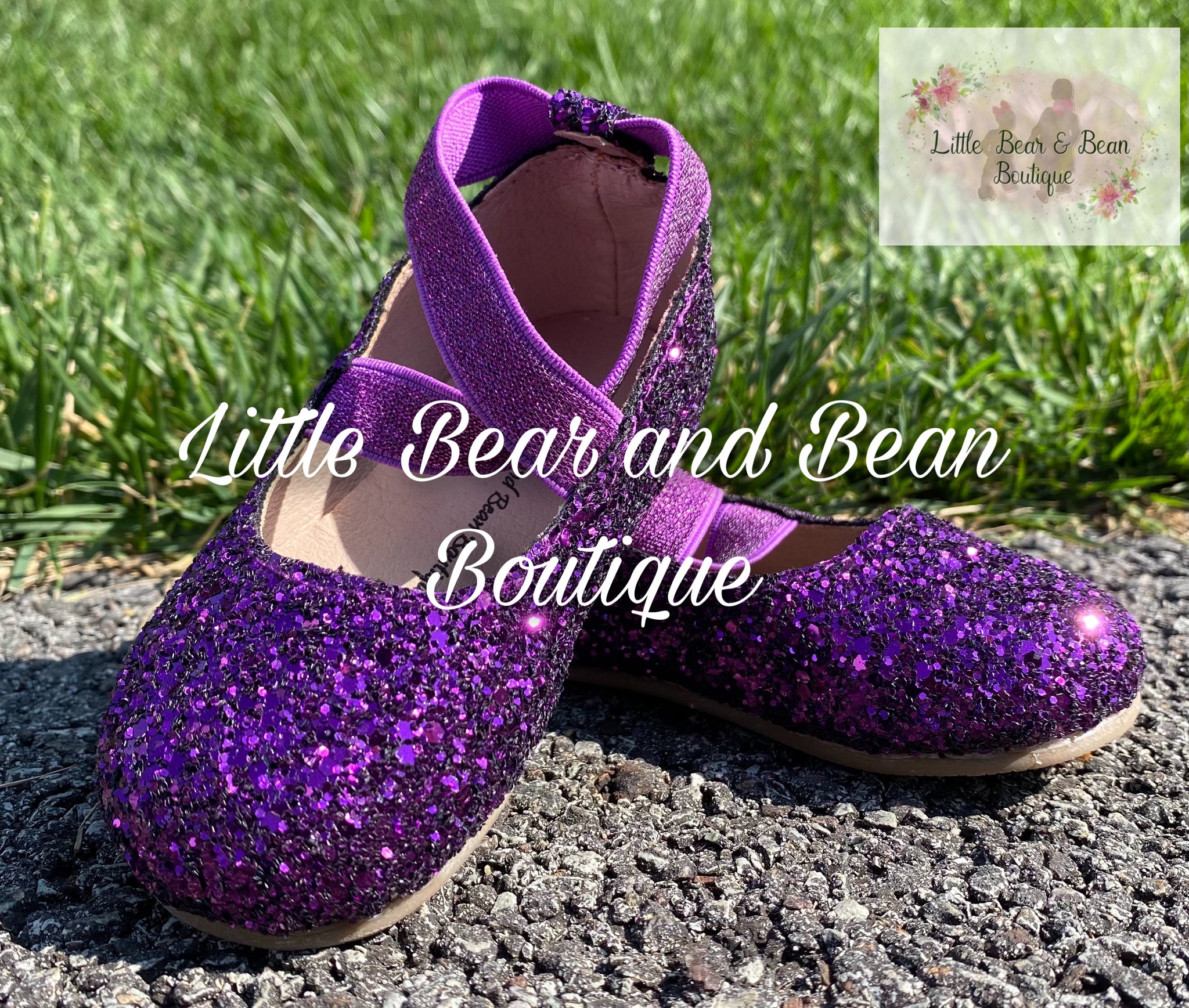 Purple Potion Glitter Ballerina Shoes – Little Bear and Bean Boutique, LLC