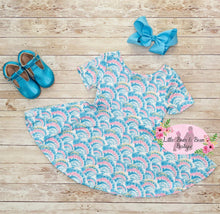 Load image into Gallery viewer, Pink and Blue Fan Dress
