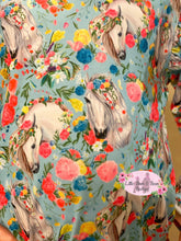 Load image into Gallery viewer, Floral Horse Flutter Sleeve Leo
