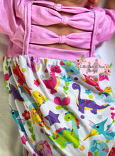 Load image into Gallery viewer, Size 10/12- Rainbow Dino Ally Cat Romper
