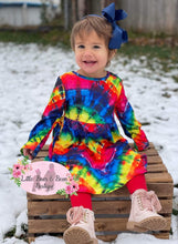 Load image into Gallery viewer, Vibrant Tie Dye Long Sleeve Dress
