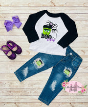 Load image into Gallery viewer, Halloween Boo Crew Denim Set
