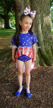 Load image into Gallery viewer, Blue Stars Faux Sequin High-Low Bummie Set
