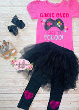 Load image into Gallery viewer, Game Over Back to School Tulle Skirted Legging Set
