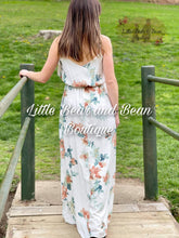Load image into Gallery viewer, Ladies Ivory Floral Maxi Dress
