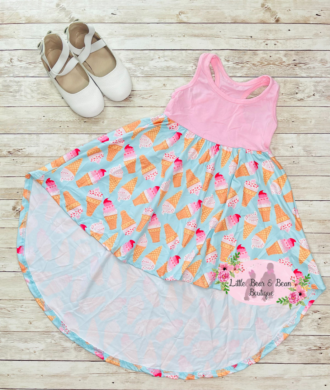 Ice Cream Party Racer Back High-Low Dress