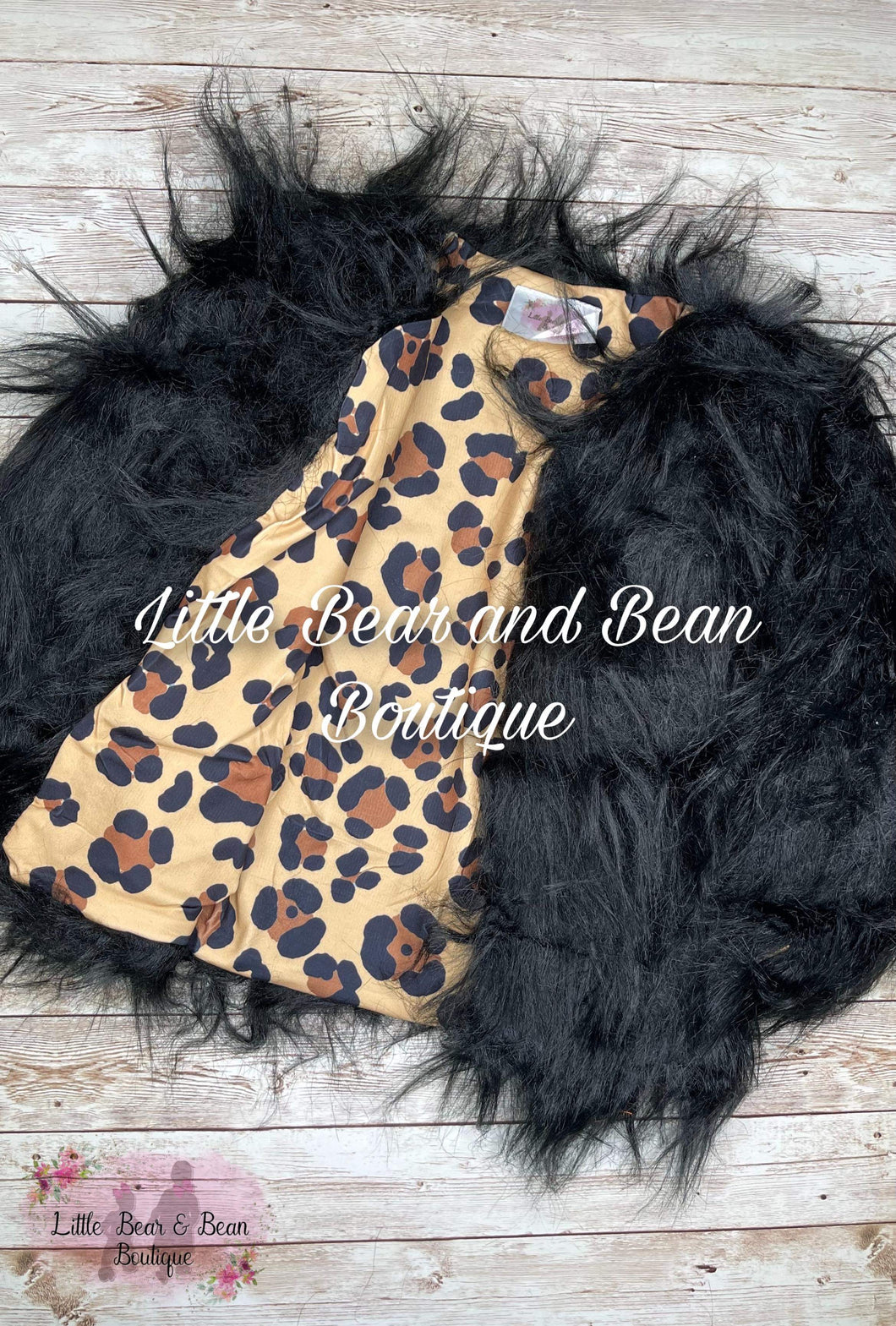 Fancy Animal Fur Black Cheetah Coat