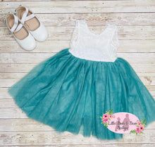 Load image into Gallery viewer, Sage Lace Tulle Dress
