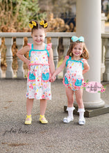 Load image into Gallery viewer, Aqua And Pink Floral Romper
