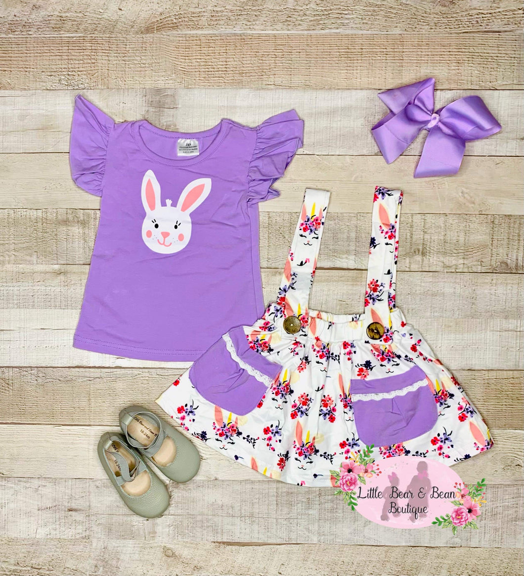 Lilac Bunny Suspender Skirt