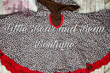 Load image into Gallery viewer, Leopard Red Ruffle Poncho
