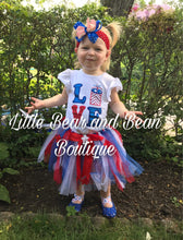 Load image into Gallery viewer, Red, White and Blue &quot;Love&quot; Tutu Set
