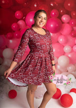 Load image into Gallery viewer, Maroon Scrolling Heart Ladies Tunic
