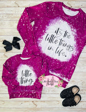 Load image into Gallery viewer, Mommy and Me It&#39;s the Little Things Bleached Long Sleeve Ladies Top

