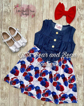 Load image into Gallery viewer, Denim American Floral Dress
