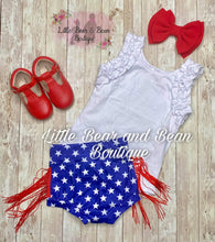 Load image into Gallery viewer, American Stars Fringe Bummie Set
