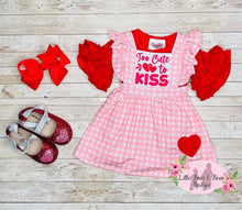 Load image into Gallery viewer, Too Cute To Kiss Gingham Dress Set

