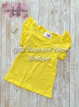 Load image into Gallery viewer, Solid Flutter Sleeve Top Yellow
