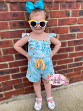 Load image into Gallery viewer, Blue Bee Shorts Romper
