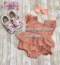 Load image into Gallery viewer, Blush Linen Ruffle Romper

