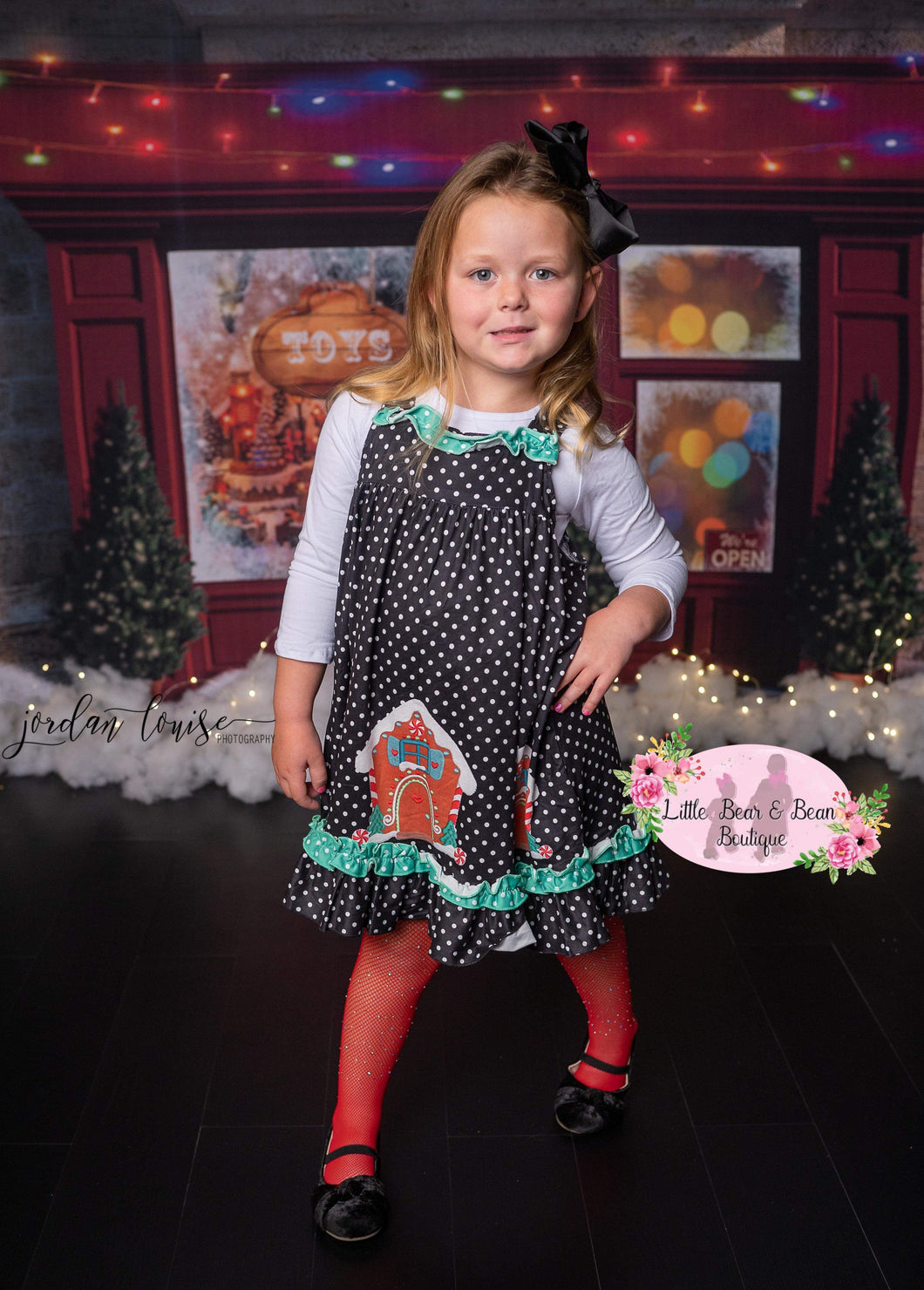 Gingerbread Dress Toddler: Girl's Christmas Dress with Long Sleeve Top Little Bear and Bean Boutique, LLC Gingerbread Dress Toddler: Girl's Christmas Dress with Long Sleeve Top Little Bear and Bean Boutique, LLC