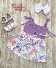 Load image into Gallery viewer, Purple Rainbow Tie Strap Dress
