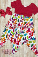 Load image into Gallery viewer, Mommy and Me Colorful Leaves Handkerchief Maxi Girls Dress
