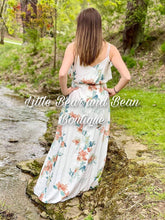 Load image into Gallery viewer, Ladies Ivory Floral Maxi Dress

