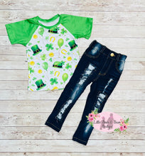 Load image into Gallery viewer, Lucky Clover Denim Set
