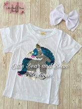 Load image into Gallery viewer, Size 2T- Flip Sequin Unicorn Top White
