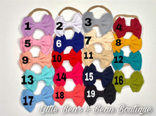 Load image into Gallery viewer, Solid Color 5 Inch Fabric Bows on Nylon Headband
