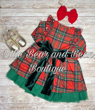 Load image into Gallery viewer, Jolly Christmas Plaid Peekaboo Tulle Dress
