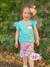 Load image into Gallery viewer, “Hello I’m A Mermaid” Ruffle Shorts Set
