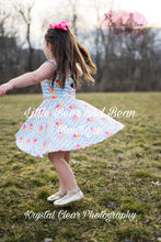 Load image into Gallery viewer, Sky Blue Striped Floral Bow Back Dress

